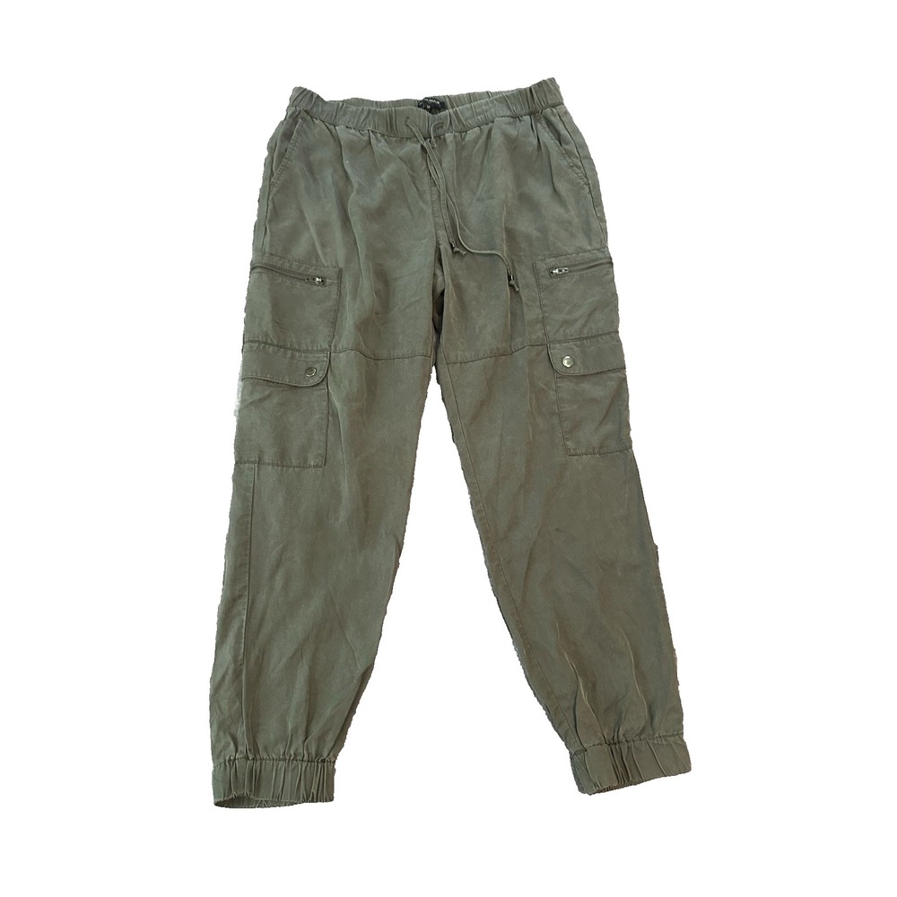 Banana Republic 100% Lyocell Womens Cargo Joggers M Olive Green Utility Preppy